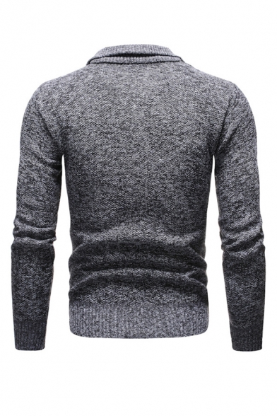 Mens Active Plain Long Sleeve Quarter Zip Slim Fit Knitted Polo Sweater