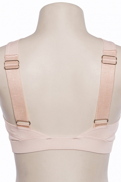 Sport Hot Women's Sleeveless Hollow Out Slim Fit Crop Bustier in Pink