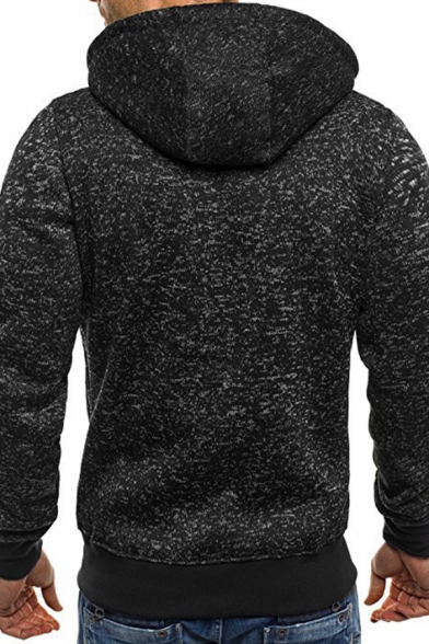 Mens Exclusive Oblique Zip Long Sleeve Slim Fit Hooded Sweatshirt Active Hoodie