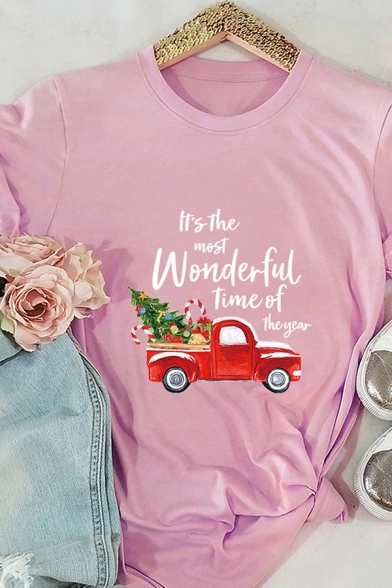 Lovely Car IT'S THE MOST WONDERFUL TIME OF THE YEAR Print Short Sleeve Summer Tee