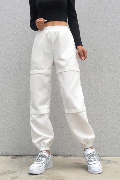 high waisted white sweatpants