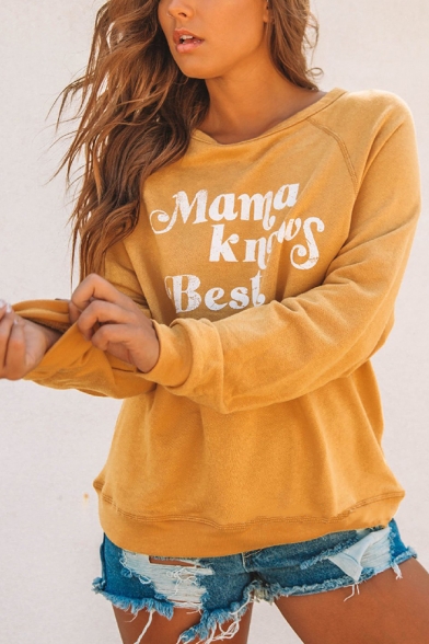 mama knows best yellow sweatshirt