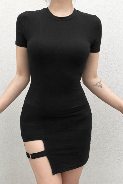plain black shirt dress