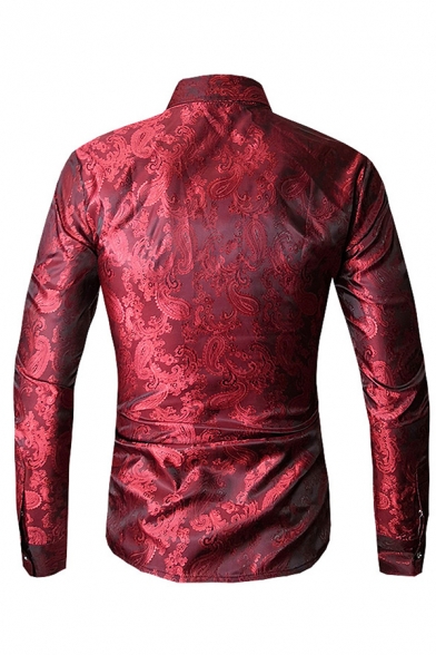 burgundy long sleeve shirt mens