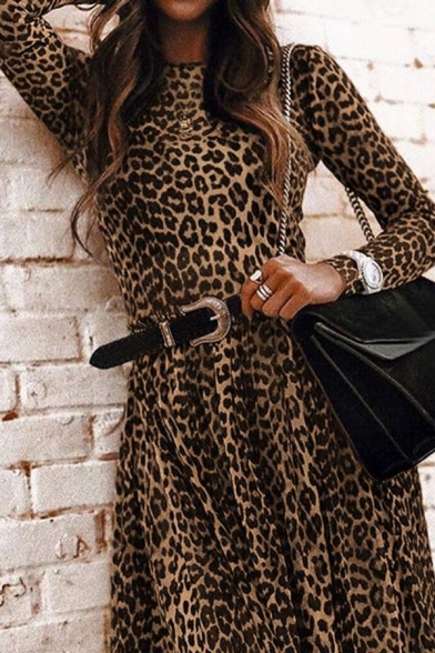 leopard print flowy dress