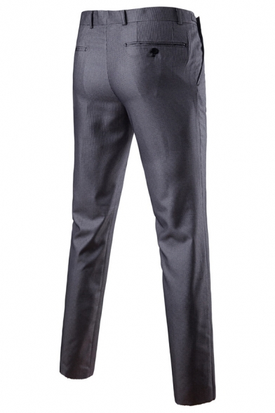 Metrosexual Men’s Business Popular Long Sleeve Double Breasted Gray Blazer & Pants Set