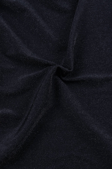 Formal Dressy Three-Quarter Sleeve Off The Shoulder High Slit Side Plain Midi Sheath Dinner Dress for Female