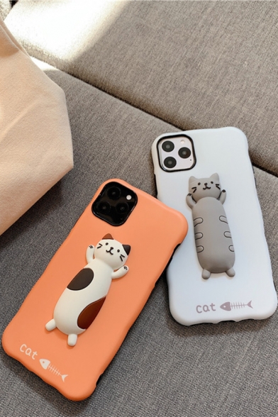 Funny Cartoon Cat Design Letter Print Mobile Phone Case for IPhone