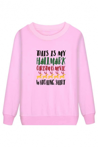 Popular Letter THIS IS MY HALLMARK CHRISTMAS MOVIE Printed Pullover Graphic Sweatshirt