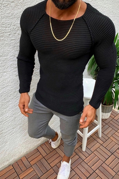 Globalway Mens Long Sleeve Button Round Neck Pullovers Slim Fit Hooded Solid Color Knitting Sweaters 