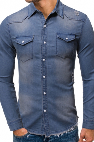 long sleeve jean shirt