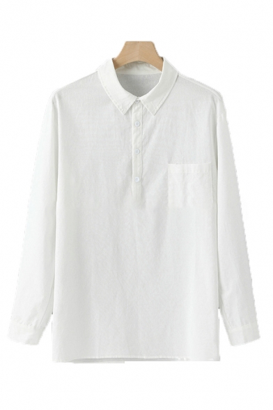 long sleeve half button shirt