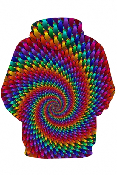 Unisex Popular Colorful Vortex 3D Print Long Sleeves Sports Hoodie