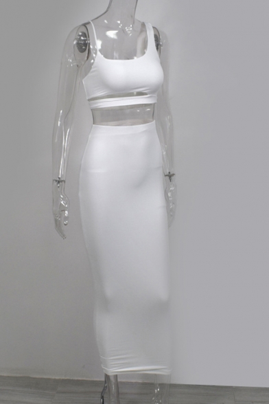 white maxi bodycon skirt