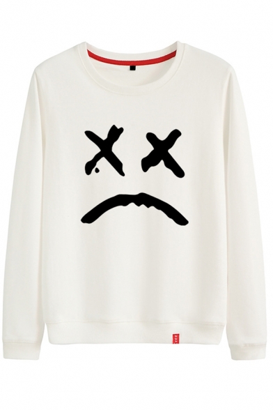 Casual Cozy Female Long Sleeve Round Neck Comic Printed Loose Pullover Sweatshirt
