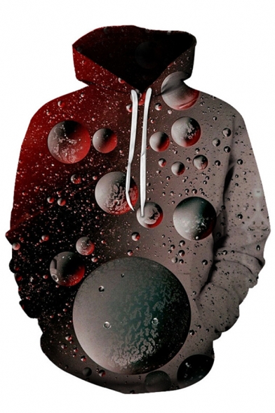 Creative Water Drop 3D Print Long Sleeves Casual Sport Hoodie