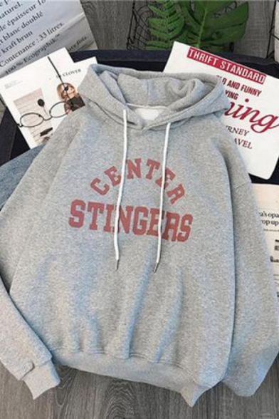 Cool Girls' Long Sleeve Drawstring Letter CENTER STINGERS Oversize Hoodie