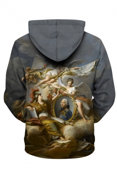 Famous Oil Painting 3D Pattern Long Sleeve Oversized Pullover Hoodie