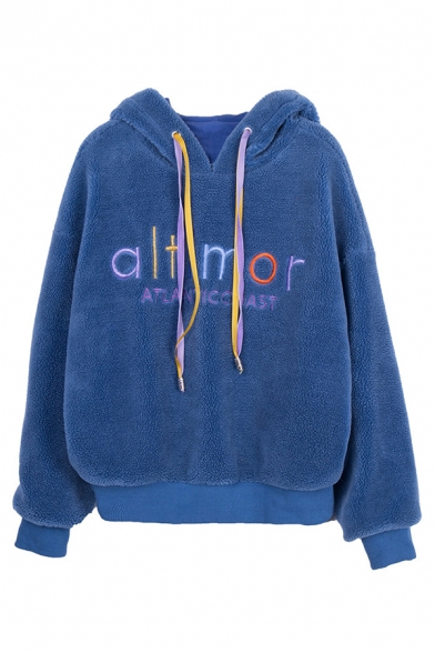 blue fluffy hoodie