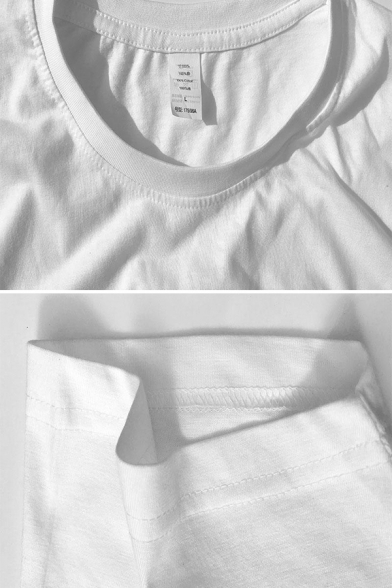Summer Fashion Cartoon Landscape Animal Pattern White Short-Sleeved T-Shirt