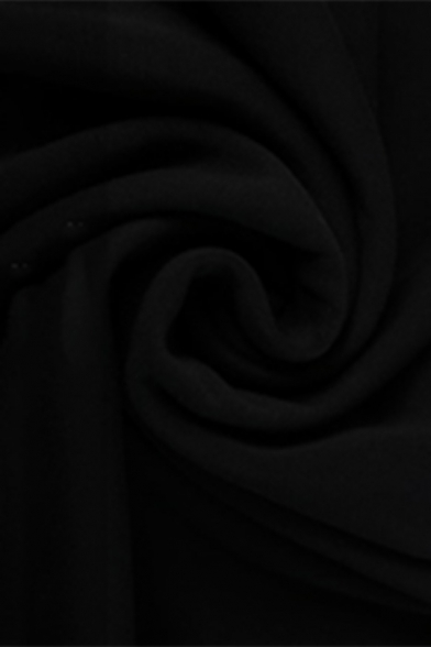 Chic Star Planet Print Mesh Panelled Bell Long Sleeve Tie Side Black Pullover Sweatshirt
