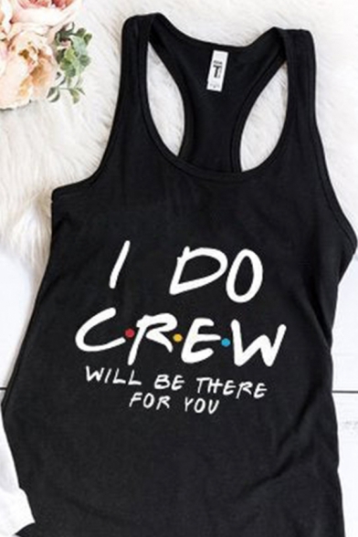 Fancy Letter I'M THE BRIDE I DO CREW Printed Sleeveless Racer Back Casual Tank Top