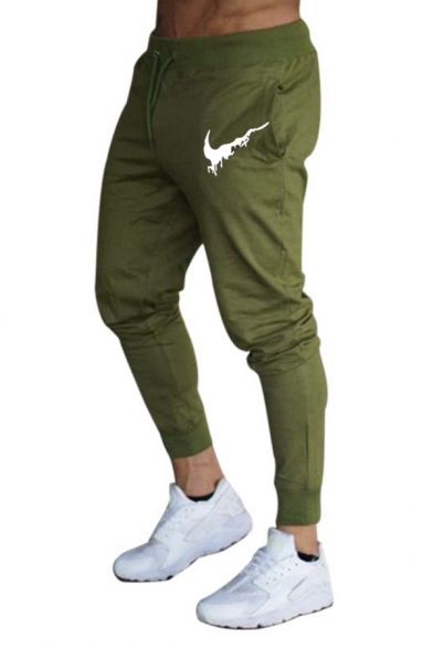 Hip-hop Style Melting Pattern Drawstring Waist Ankle Banded Pants Outdoor Sweatpants