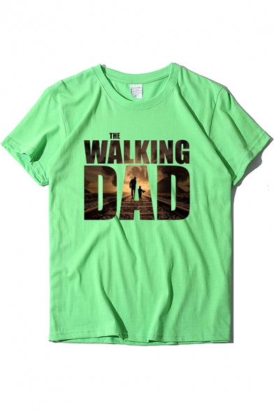 Trendy Street Girls' Short Sleeve Crew Neck Letter THE WALKING DAD Graphic Relaxed T-Shirt