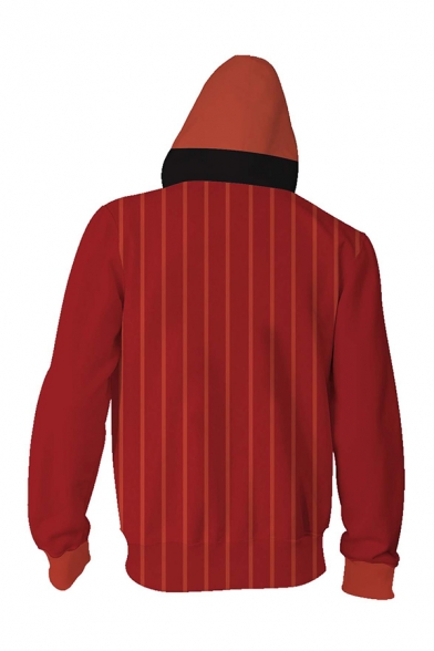 Stylish Comic Anime Cosplay False Clothing Suit 3D Print Long Sleeves Zip-Up Hoodie
