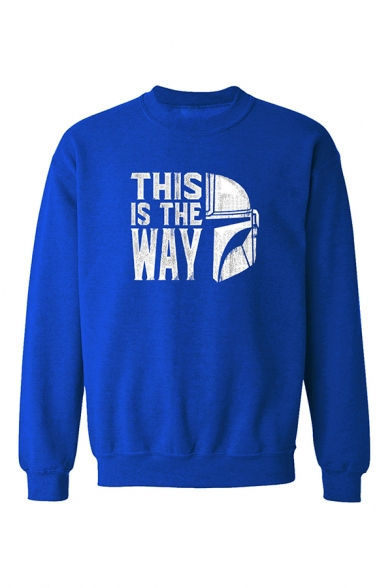 Hot Popular Letter THIS IS THE WAY Printed Long Sleeve Crewneck Graphic Sweatshirt