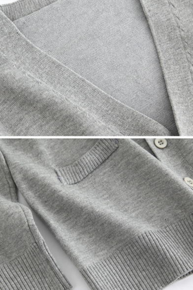 Schoolgirls JK Uniform V-neck Long Sleeve Gray Loose Knit Cosplay Cardigan Coat