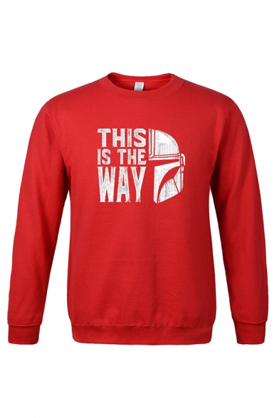 Hot Popular Letter THIS IS THE WAY Printed Long Sleeve Crewneck Graphic Sweatshirt