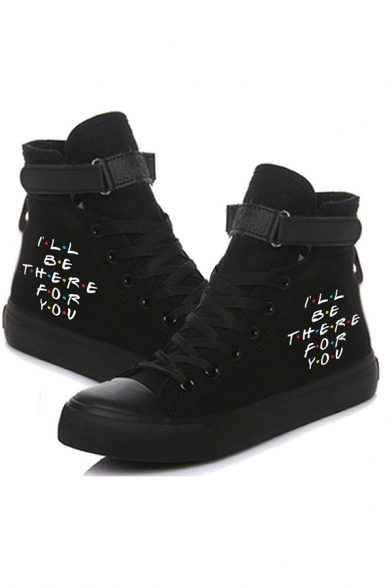 black canvas velcro shoes