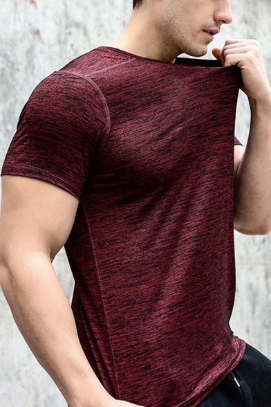 Mens Sportive Plain Short Sleeve Relaxed Fit Quick Drying Bamboo Textile T-Shirt
