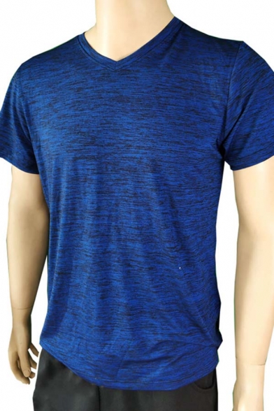 Mens Sportive Plain Short Sleeve Relaxed Fit Quick Drying Bamboo Textile T-Shirt