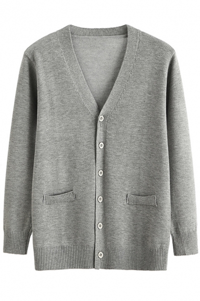 Schoolgirls JK Uniform V-neck Long Sleeve Gray Loose Knit Cosplay Cardigan Coat