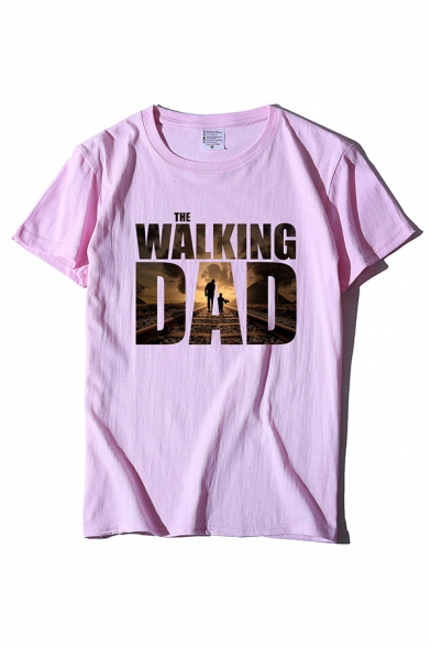 Trendy Street Girls' Short Sleeve Crew Neck Letter THE WALKING DAD Graphic Relaxed T-Shirt