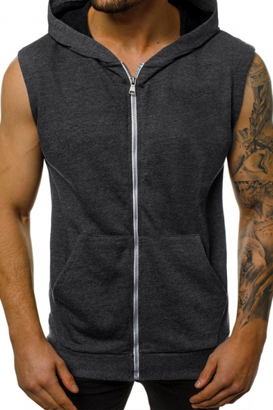 Live Love Labs Zipper Vest Mens Sleeveless Sweatshirt 