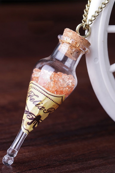 Magic Felix Felicis Corked Glass Drift Bottle Pendant Necklace