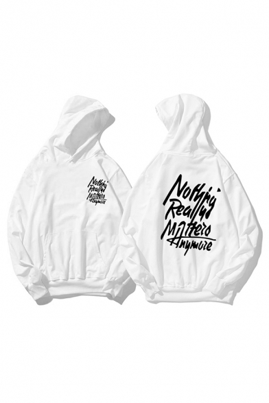 Hip-Hop Style Cool Street Letter Printed Long Sleeves Oversized Pullover Hoodie for Men