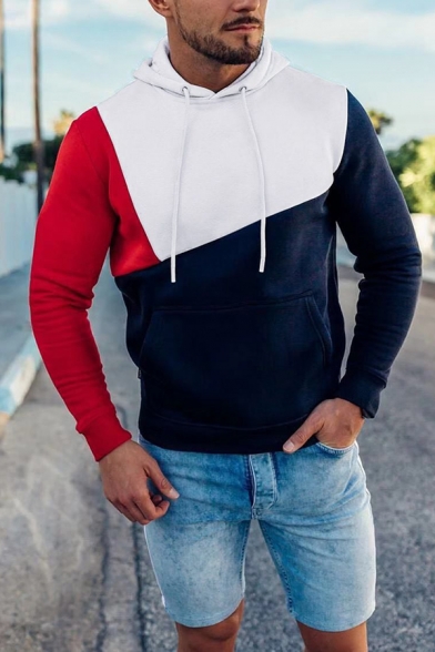 color block cut and sew hoodie