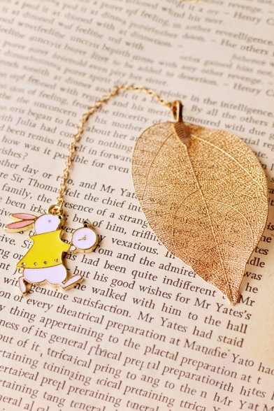 Gift for Girls Leaf and Cartoon Girl Shape High Quality Bookmark