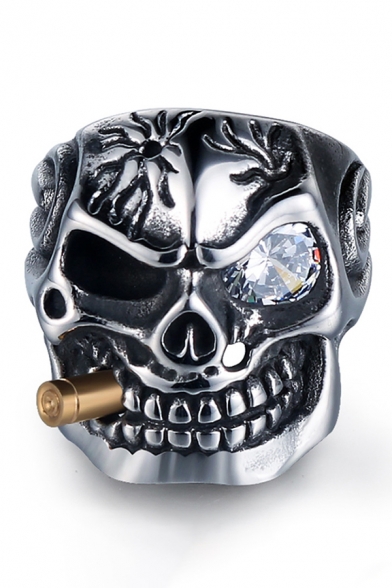 Unique Designer Creepy Skull Punk Style Ring for Mens