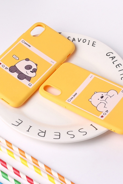 Fashionable Panda Bear Cartoon Patterned iPhone 11 Case in Yellow