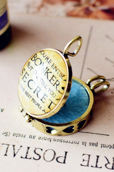 Handmade Chic Letter BONKERS SECERT Print Retro Alice Essential Oil Necklace