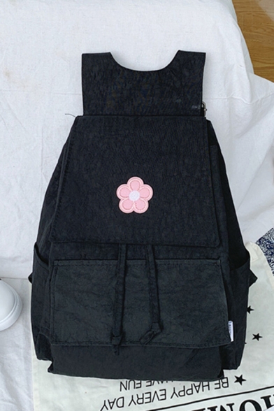Korean Style Flower Embroidered Backpack for Students