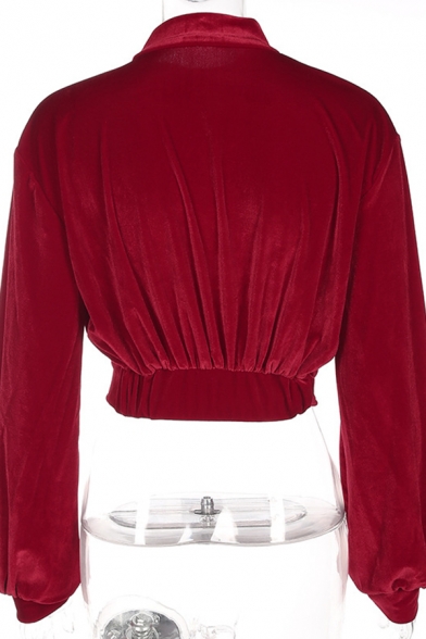 Trendy Street Long Sleeve Mock Neck Metallic Relaxed Fit Crop Sweatshirt Top for Women