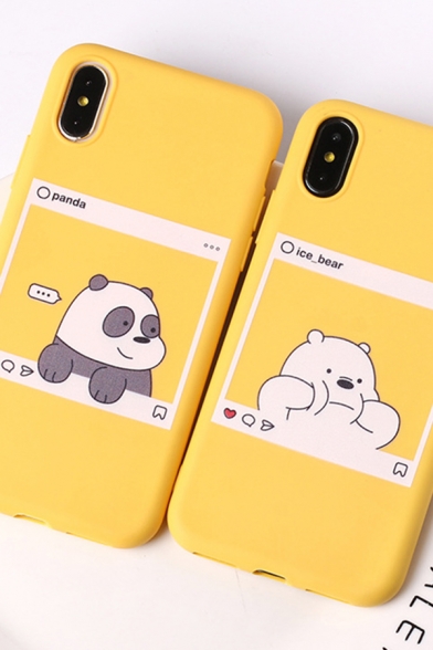 Fashionable Panda Bear Cartoon Patterned iPhone 11 Case in Yellow
