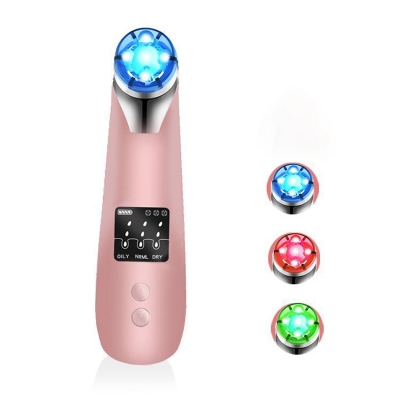 3-Color LED Blackhead Removing Lifting Massage Instrument Electric Grease Acne Facial Pore Cleaning White/Pink Beauty Instrument