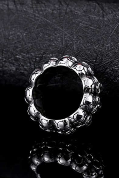 Punk Street Boys All Over Skull Stainless Steel Ring in Silver